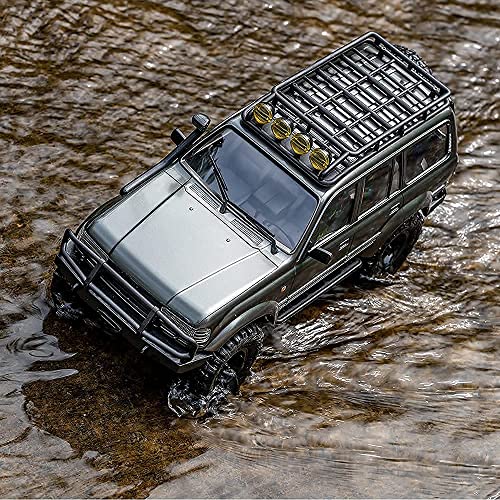 Fms FCX18S 1/18 Land Cruiser LC80 S RC Rock Crawler Scale Katana Toyota RC Car 2.4Ghz 4WD Off-Road Waterproof RC Trucks Vehicle RTR All Terrains Hobby Grade Climbing Car for Boys Adults