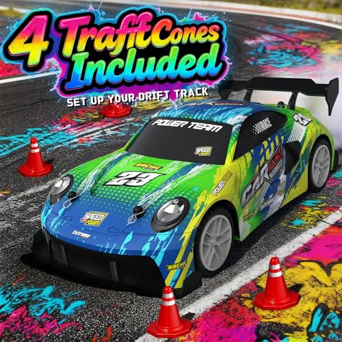 2 Pack RC Cars for Kids and Boys, Girls 4-7-8-12, Remote Control Car, LED Lights, 4WD Racing Cars,2.4GHz Dual Player, Colorful Graffiti Designs, Ideal Fun Easter Gift for Kids