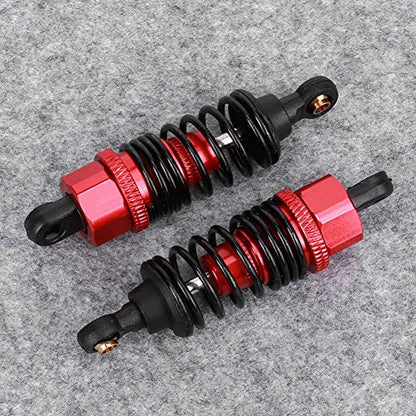 Shock Struts Damper, 2 Pcs Front Rear Shocks Damping Metal RC Car Upgrades Part Absorbers Oil Damper for 1/10 Flat RC Racing Car (60MM) - size: 60MM