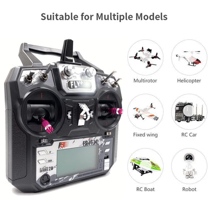 DTXMX Flysky FS-i6X 6-10CH(Def.6) RC Transmitter and FS-iA6B Receiver 2.4G | i-Bus 10 Channels or PWM 6CH 2.4GHz AFHDS2A Radio for RC Quadcopter FPV Racing Drone (Mode-2)