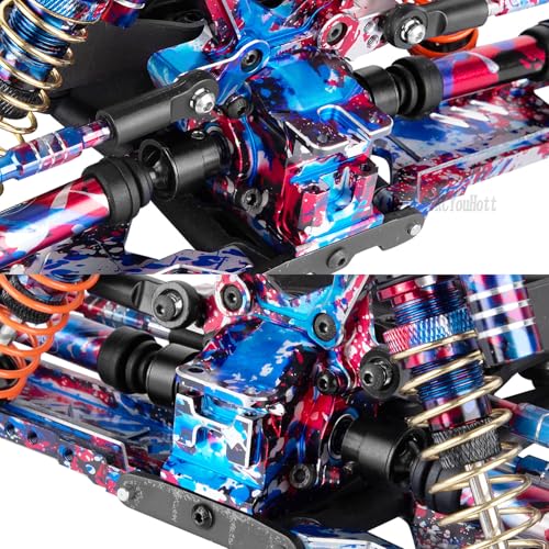 RC Aluminum Transmission Gearbox Case & 37T Diff Gear Upgrades Part for 1/10 Slash/Rustler/Stampede/Jato 4X4 4WD VXL/XO-1,Replace #6880#6881,Colorful - color: Colorful-(rc Upgrades Part）