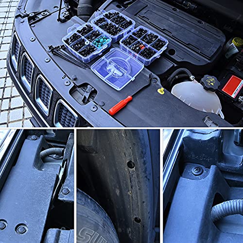 GOOACC 680Pcs Car Push Retainer Clips & Auto Fasteners Assortment -22 Most Popular Sizes Nylon Bumper Fender Rivets with 10 Cable Ties for Toyota GM Ford Honda Chevy