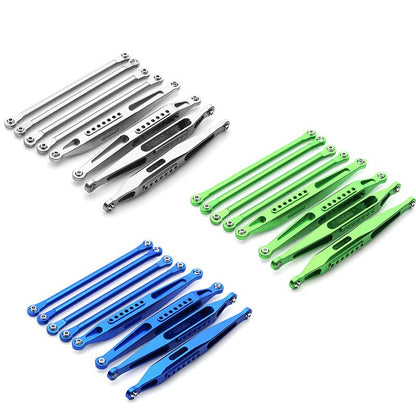 RC Car Tie Rod,Aluminum Alloy Upper Lower Tie Link Rods Set for LOSI 1/8 LMT 4WD Solid AXLE Monster Steering Tie Rod Linkage Part (Silver) - color: Silver