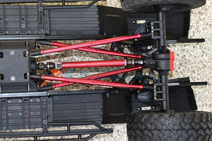 GPM Aluminum Adjustable Tie Rods - Red : Axial 1/10 SCX10 III JT Gladiator