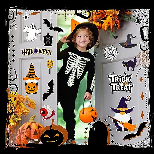 gunhunt 25 PCS Halloween Gnome Stickers, Car Pumpkin Ghost Refrigerator Decoration Stickers, Garage Door Halloween Holiday Waterproof Decals for Car Door Locker Home Decoration