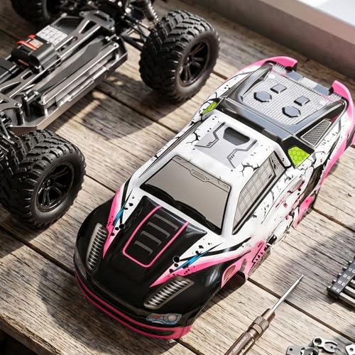 Drfeify 1/16 RC Car Replacement Body Shell, DIY Upgrade with Bold Graffiti Pattern and Aerodynamic Design for SCY16101 SCY16102 High Speed RC Trucks (Red) - color: Red
