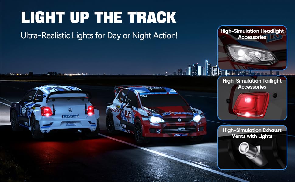 ZD Racing 1/12 Fast RC Cars for Adults, Max 50 MPH Brushless Drift Car with Gyro, 4WD RTR High Speed Rally, with 3S 2200 mAh Drifting RC Remote Control Car for Adult