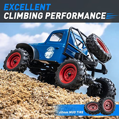BEEZRC FMS 1/24 RC Crawler FCX24S Power Wagon S RTR, 4WD Off-Road Mini Rock Crawler Remote Control Car, 2.4GHz Hobby Grade Electric RC Truck, Hobby rc Crawlers for Adults (Blue) - color: Blue