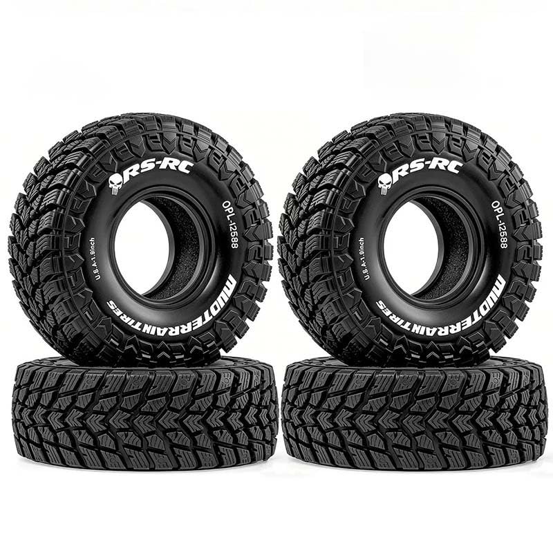 1.9 inch RC Crawler tire with Foam Insert, Suitable for 1/10 Scale FCX10, SCX10 Pro, UTB18, TRX4, Redcat Gen8, 7VS4-10 RC Crawler Cars