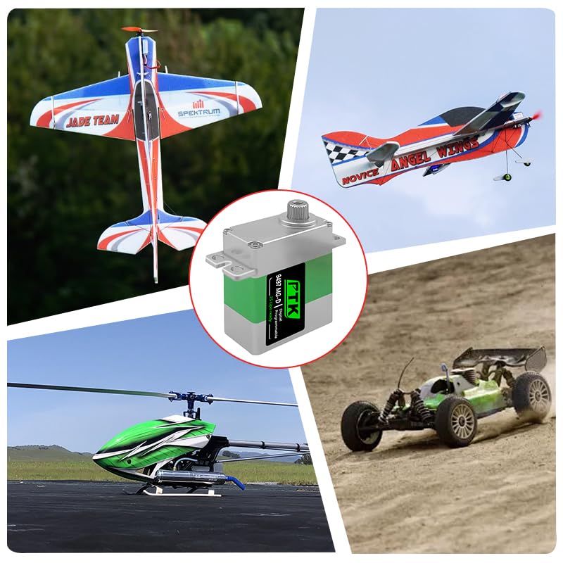PTK 9497 MG-D Coreless Digital All Metal Servo High Torque 13 kg Micro Servo RC Upgrade Parts for SCX24 TRX4M TRX4MT 1/18 1/24 Crawler Cars Robots Helicopter Fixed Wing (4pcs) - style: PTK 9497-4pcs