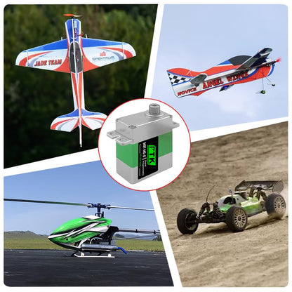 PTK 9497 MG-D Coreless Digital All Metal Servo High Torque 13 kg Micro Servo RC Upgrade Parts for SCX24 TRX4M TRX4MT 1/18 1/24 Crawler Cars Robots Helicopter Fixed Wing (4pcs) - style: PTK 9497-4pcs