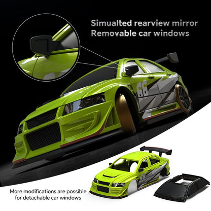 Turbo Racing 1:76 Scale Drift RC Car, Mini Table Racing Model Car with 2.4G Remote Control & Gyro Full Proportional RTR for Adults Hobby Toys Gifts (C66-Green) - style: C66-Green