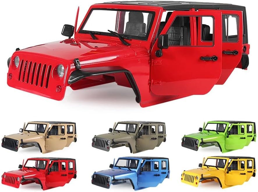 1/10 RC Car Hard Body Shell Kit, Jeep Body, Open Car Shell Kit 313mm Wheelbase for RC Crawler Axial SCX10 90046 90047 RGT EX86100(Light Green) - color: Light Green