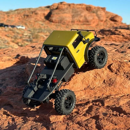 HOBBYPLUS CR-18P V3 Brushless Rushmore in -Hunter - Matte Sand - 1/18 Scale RC Truck Crawler with Off-Road RC Trucks Features, Portal Axles & Metal Gears - RTR, 2S/3S LiPo Compatible (1810419-V3) - color: T-hunter - Matte Sand (1810419-v3)