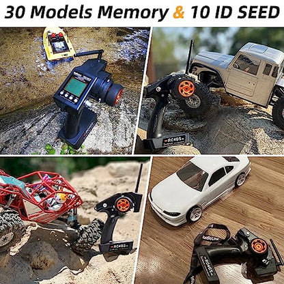 Radiolink RC4GS V3 5CH 2.4G RC Transmitter R6FG Gyro Receiver for Crawler | 2.4GHz Surface Radio Remote Controller Combo, 30 Models Storage for RC Drifting, Bash, Buggy Cars and Boats