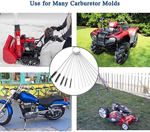 32-Piece Carburetor Cleaning Brush & Needle Kit, Micro Dirt Jet Cleaner Tool Set for Small Engine, Motorcycle, ATV, Weed Eater, Airbrush and Chainsaw, Stainless Steel Wire with Hex Wrench