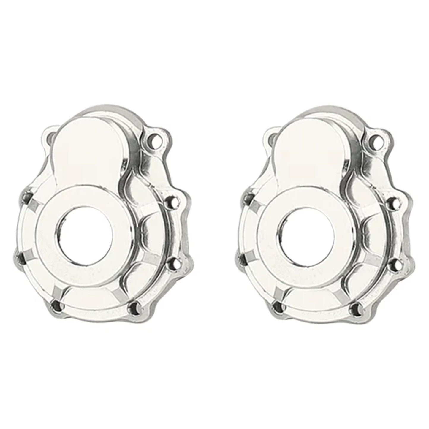 Rc Car Steering Cup for TRX4 1/10 2pcs Anodized Aluminum Alloy Outer Portal Axle Housing Steering Knuckle Set RC Crawler Car Upgrade Parts(Silver) - color: Silver