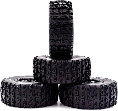 fujita 1/10 RC Racing Short Course Truck Tire & Off-Road Tyre Set Competible for ARRMA SENTON 3S Traxxas Slash4X4 Losi Tenacity Redcat HPI HSP RC Hort Course Truck Car（Black B） - color: Black B
