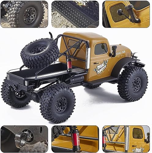 BEEZRC RocHobby 1/10 Atlas RC Crawler, 4WD with Lighting, 2.4GHz RC Rock Truck, Off Road Hobby Grade, Remote Control Car for Adults, Need to Complete with Battery (Yellow) - color: Yellow
