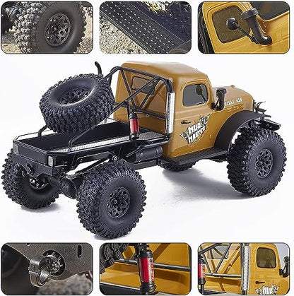 BEEZRC RocHobby 1/10 Atlas RC Crawler, 4WD with Lighting, 2.4GHz RC Rock Truck, Off Road Hobby Grade, Remote Control Car for Adults, Need to Complete with Battery (Yellow) - color: Yellow