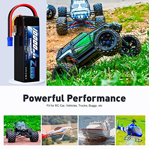 Zeee 6S Lipo Battery 10000mAh 22.2V 120C Soft Pack RC Battery EC5 Connector with Metal Plates for RC Car Truck Desert Racer RC Tank RC Hobbies(2 Pack)
