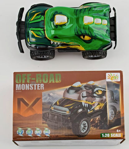 Dinosaur-Shaped Off-Road Vehicle Remote Control Cool Off-Road Vehicle Truck, 2.4GHz RC Car with LED Lights, 1:20Scale, RC Truck, Remote Control car from a Long Distance.Gifts for Boys (Green) - color: Green