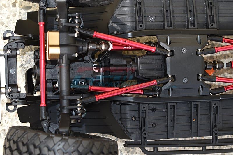 GPM Aluminum Adjustable Tie Rods - Red : Axial 1/10 SCX10 III JT Gladiator