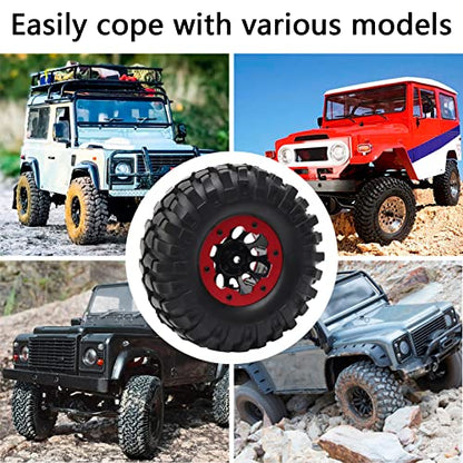 4PCS RC Tires 1.9 Crawler Tires Inflatable Plastic Beadlock Wheels and Tires for 1/10 RC Rock Crawler TRX4 SCX10 CC01 RC4WD D90 (OD 108mm)