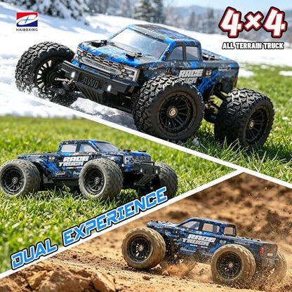 HAIBOXING RC Cars 1/18 Scale 4WD Off-Road Monster Trucks with 36+KM/H High Speed, 2.4 GHz Remote-Controlled Electric All Terrain Waterproof Vehicles with Rechargeable Battery for Kids and Adults RTR