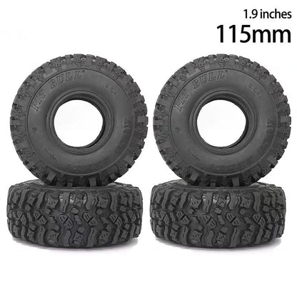 4PCS 120MM 1.9" Rubber Rocks Tyres/Wheel Tires for 1/10 RC Rock Crawler Axial SCX10 TF2 TRX TRX-4 90047 D90 D110
