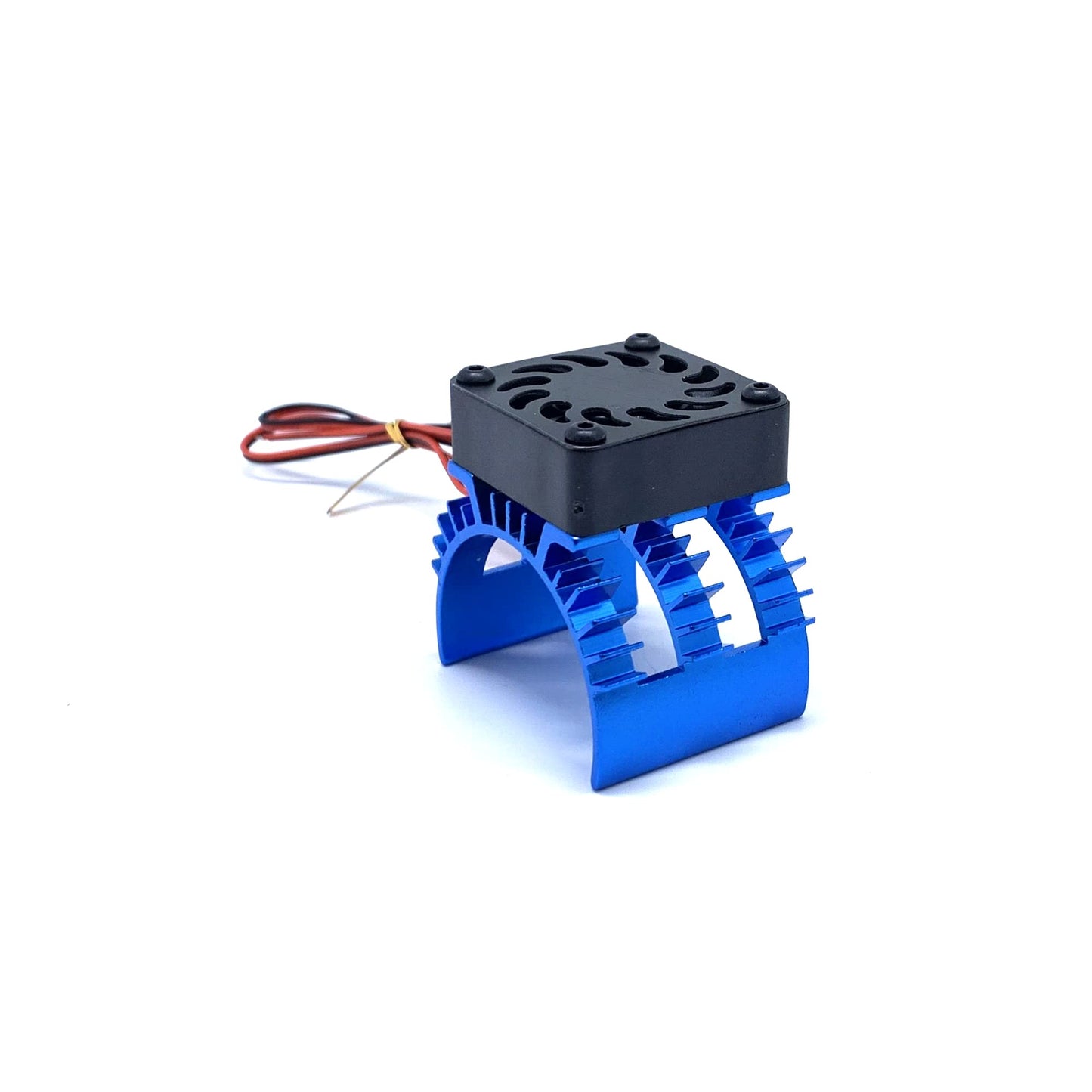 KingVal Replacement Aluminum Heatsink with Cooling Fan Rapid Cooling Compatible with 1/10 RC Car 540 3650 3660 3670 3674 Size Motor (Blue) - color: Blue