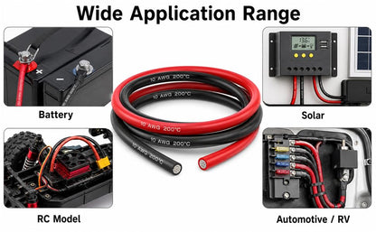 TUOFENG 10 AWG Silicone Wire - Ultra Flexible Stranded, Red/Black 30ft - size: 10 AWG 2 colors wire 15ft