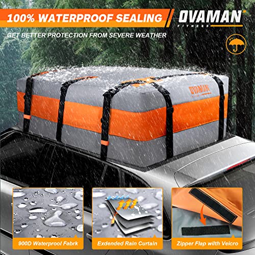 Car Rooftop Cargo Carrier Bag – 23 Cubic Feet Waterproof Heavy Duty 900D Roof Bag for All Vehicles SUV with/Without Roof Rack, Car Storage Bag with Anti-Slip Mat, 6 Hooks & Luggage Lock - size: 23 Cubic Feet
