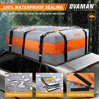 Car Rooftop Cargo Carrier Bag – 23 Cubic Feet Waterproof Heavy Duty 900D Roof Bag for All Vehicles SUV with/Without Roof Rack, Car Storage Bag with Anti-Slip Mat, 6 Hooks & Luggage Lock - size: 23 Cubic Feet
