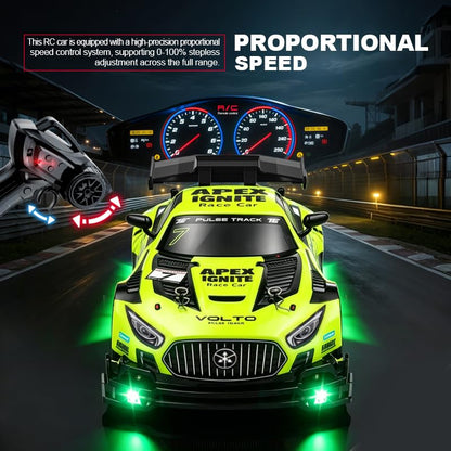 Remote Control Car, 2.4GHz RC Drift Cars 4WD High Speed Racing Sport Vehicle with 2 Rechargeable Batteries, LED Headlights, 1:24 Scale Racing Hobby Toys Cars for Boys Girls Kids Age 8-12 Birthday Gift - color: Green
