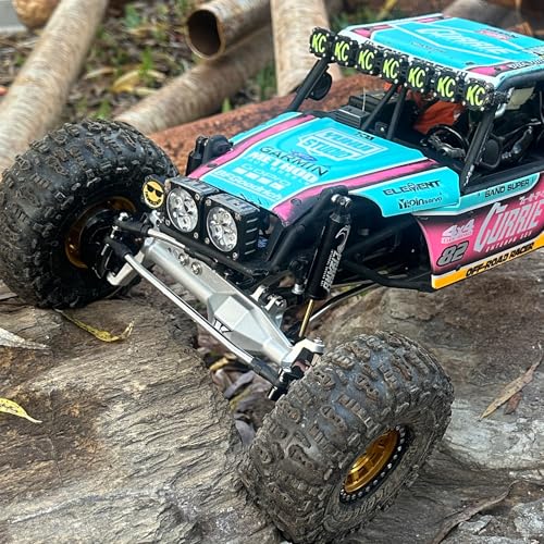 Aluminum CP43 Offset Portal Axles with BTA Servo Mount, Front Rear Black | With S2 Steel Shaft, 7.19:1 Gear Ratio, 195mm Pin to Pin Width, Fits 1/10 Comp Rigs H10 Capra SCX10 III - color: Black Set