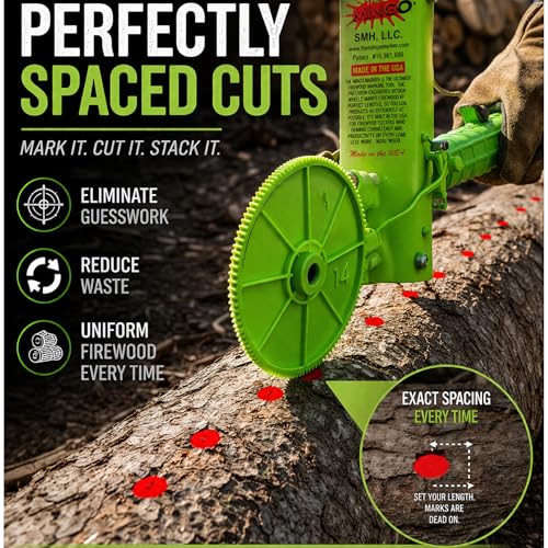 THE MINGO Marker Firewood Marking Wheel -Chainsaw Firewood Measuring Tool Marking - Measuring Marker - Mingo Marker Firewood Cutting Tools - Firewood Logging Tools - USA Made (18" Marking Wheel) - size: 18" Marking Wheel