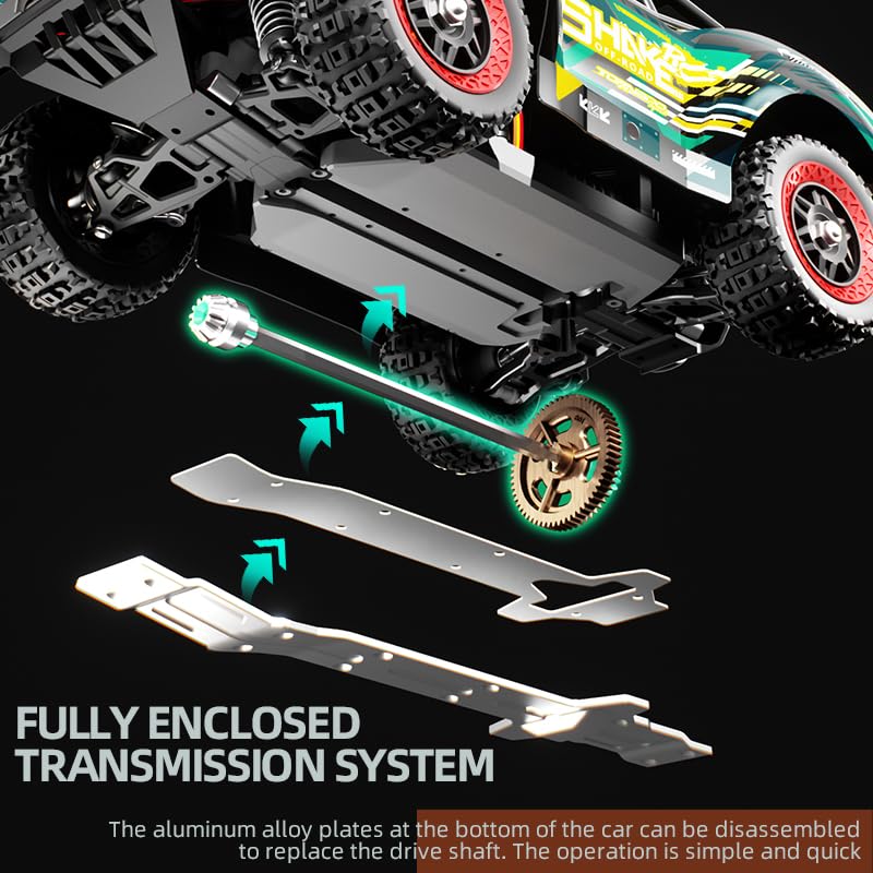 1/16 Hobby RC Race Truck, 30 MPH High Speed Remote Control 4WD Car, All Terrain Rock Crawler Truck for Boys 4X4 Off-Road Racing Car with 2 Batteries