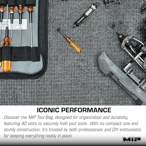 MIP 5210 RC Tool Bag 40 Pocket – Holds Hex & Nut Drivers and 1/4 Drive Bits, Precision Tools for RC Car Repair, RC Cars, Quadcopter, Helicopter, FPV Racing Drones