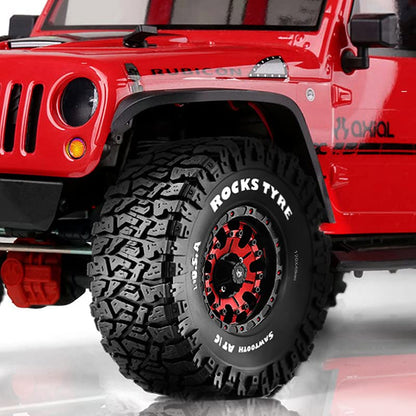 REDSPIDER 1.9'' Crawler Mud Tires for 1/10 RC Rock Crawler, Soft Sticky Rubber Off Road Tires, Compatible with SCX10 SCX10 II AX10 TRX4, High Traction for Rock Sand Mud Terrain
