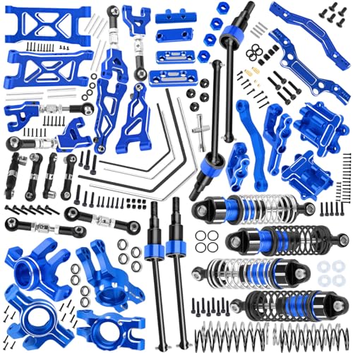 Upgrade Parts for 1/16 Mojave GROM 223S DSC 4X4 RTR,RC Shock& Arms&Drive Shaft CVD&Steering Knuckle Kit&Shock Tower&Adjustable Links&Steering Block&RC Gearbox&Sway Bar Kit,Navy Blue - color: Navy Blue(for 1/16)
