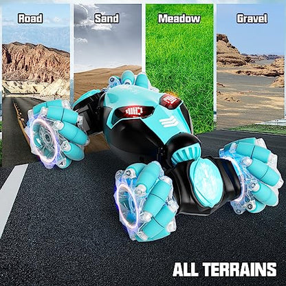 Remote Control Car Gesture Sensor RC Stunt Cars Toys Gifts for Kids | 2.4GHz 4WD Rc Car, Double Sided, 360° Flips Off Road Vehicle, Toy with Lights/Music