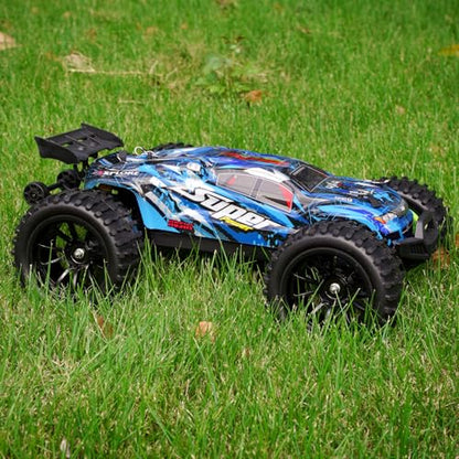 Hosim 55 * 115 mm RC Tires, All Terrain Soft Tire Mounted on 12mm Hex Wheels (Set of 4) for 1/10 RC Cars (Black Wheel hub) - color: Black