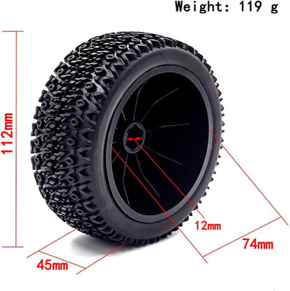 fujita 1/10 RC Racing Short Course Truck Tire & Off-Road Tyre Set Competible for ARRMA SENTON 3S Traxxas Slash4X4 Losi Tenacity Redcat HPI HSP RC Hort Course Truck Car（Black C） - color: Black C