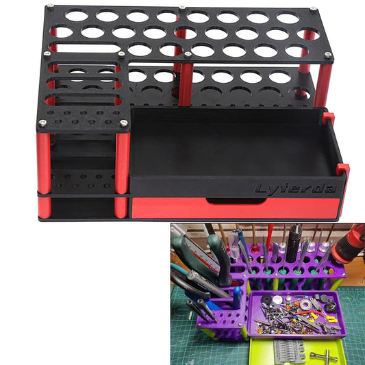 Professional RC Screwdriver Organizer RC Tool Stand Tools Kit Tool Holder for RC Hobby Repair Black - color: Black