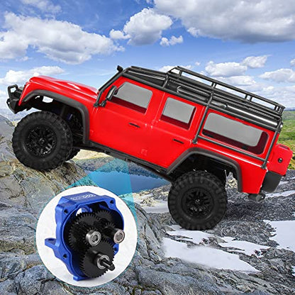 RC Gearbox, Drop-in Gearbox Upgrade Part for 1/18 TRX-4M | Aluminum Alloy Gearbox Housing, Hardened Steel Gears Assembly, Pinion Gear, Ready to Install, Blue