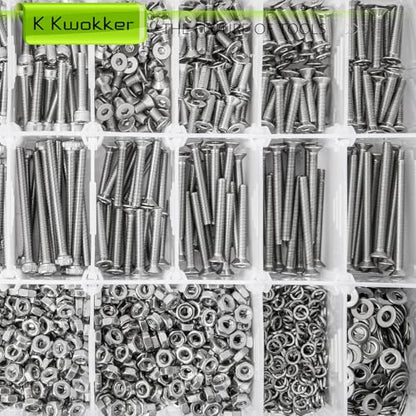 2540Pcs M3 Screws 4MM to 35MM, Socket Head Screws & Flat Head Screw, 304 Stainless Steel Assorted Nuts and Bolts Assortment Kit M3 Screw Kit with Nuts, Washer and Lock Washers - size: L. M3