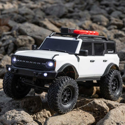 Axial 1/24 SCX24 F Bronco 4X4 RTR Brushed Rock Crawler (Battery & Charger Included) - Remote Control Car, RC Cars, RC Rock Crawler 4WD RTR 1/24 Scale for Adult (White (AXI00006V2T4)) - color: White (Axi00006v2t4)