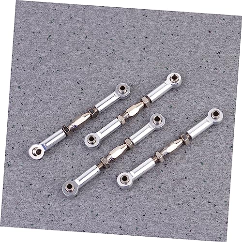 6pcs Aluminum Turnbuckle Rod Linkage Kit for Rc Crawler Accessories Rc Car Compatible Upgrade Parts - color: Silver