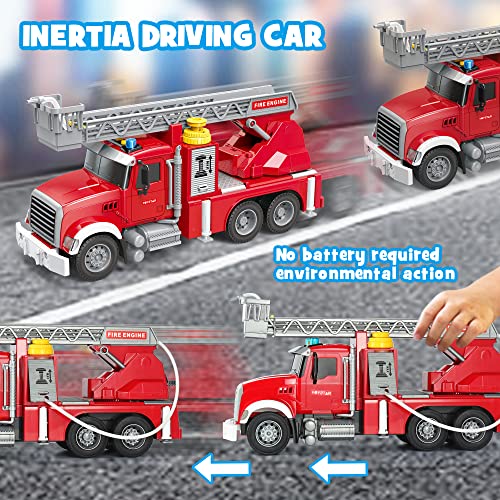 Dwi Dowellin Kids Fire Truck Toys for 3 4 5 6 Years Old Boys, Fire Rescue Vehicle with Shooting Water,Lights and Sounds - style: fire tuck
